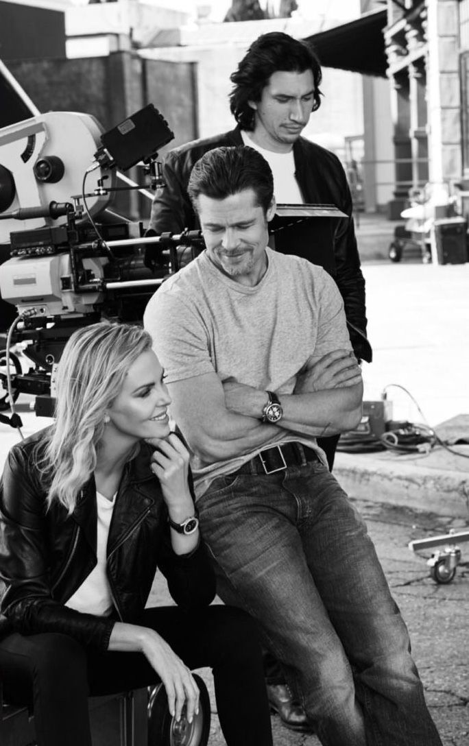 Bradley Pitt on set for the Breitling campaign