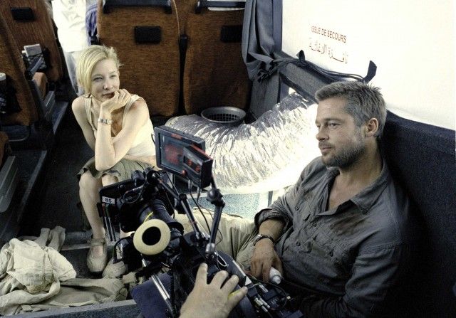 Bradley Pitt candid on set