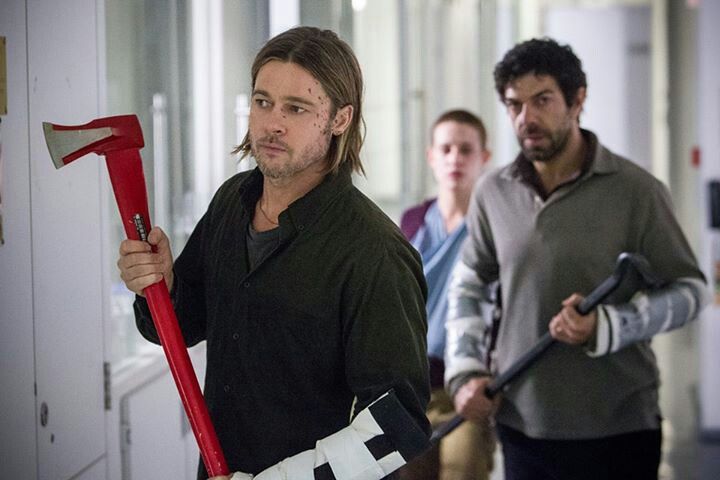 Bradley Pitt filming World War Z