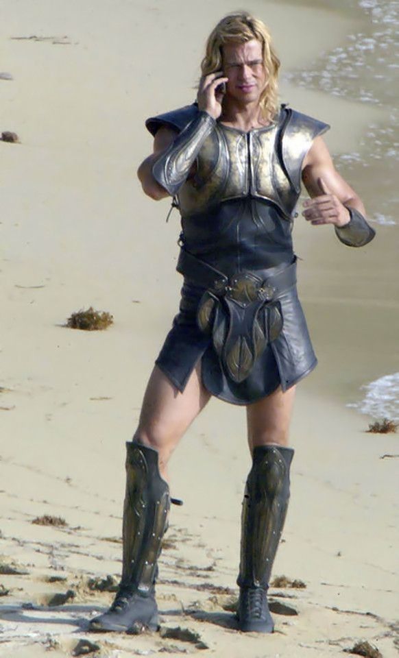 Bradley Pitt on set