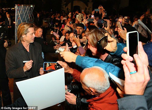 Bradley Pitt arriving to receive the Maltin Modern Master Award