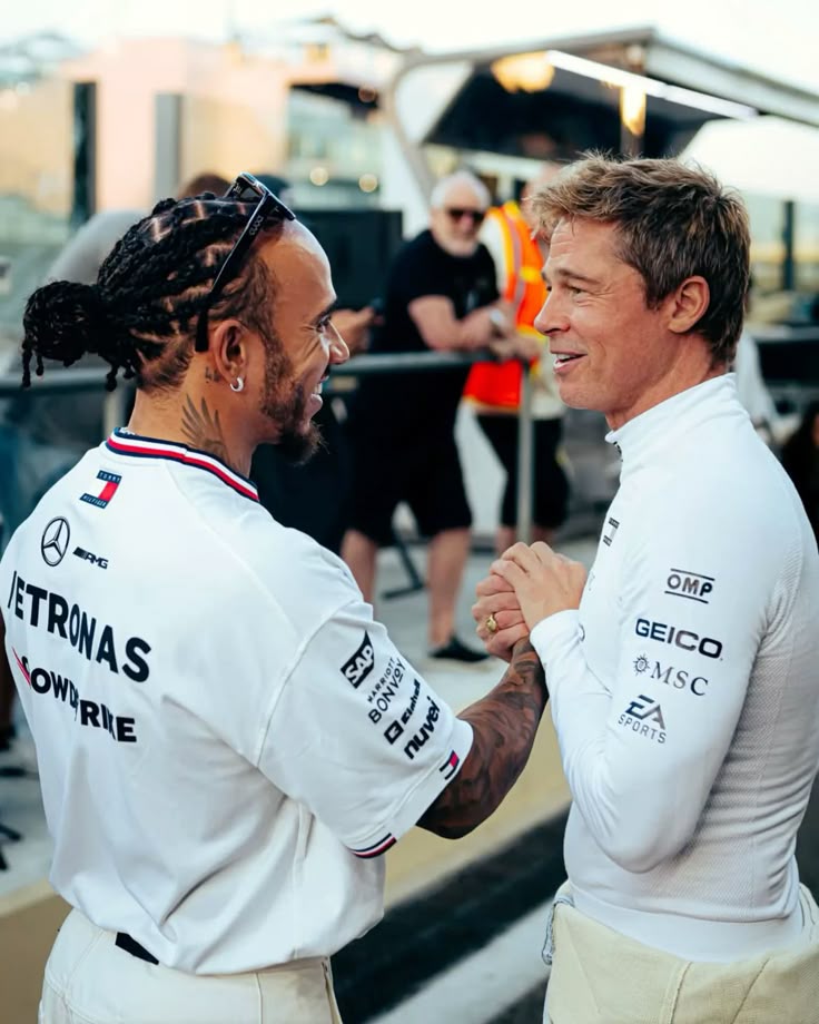 Lewis Hamilton and Bradley Pitt